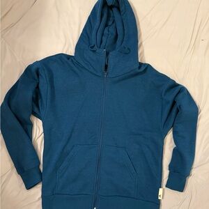 Adidas Blue Zip-Up Jacket Lightweight Sporty Design